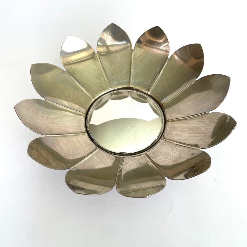 Leonard Silverplate Italy Lotus Flower Bowl Vintage Pedestal Candy Dish Petal